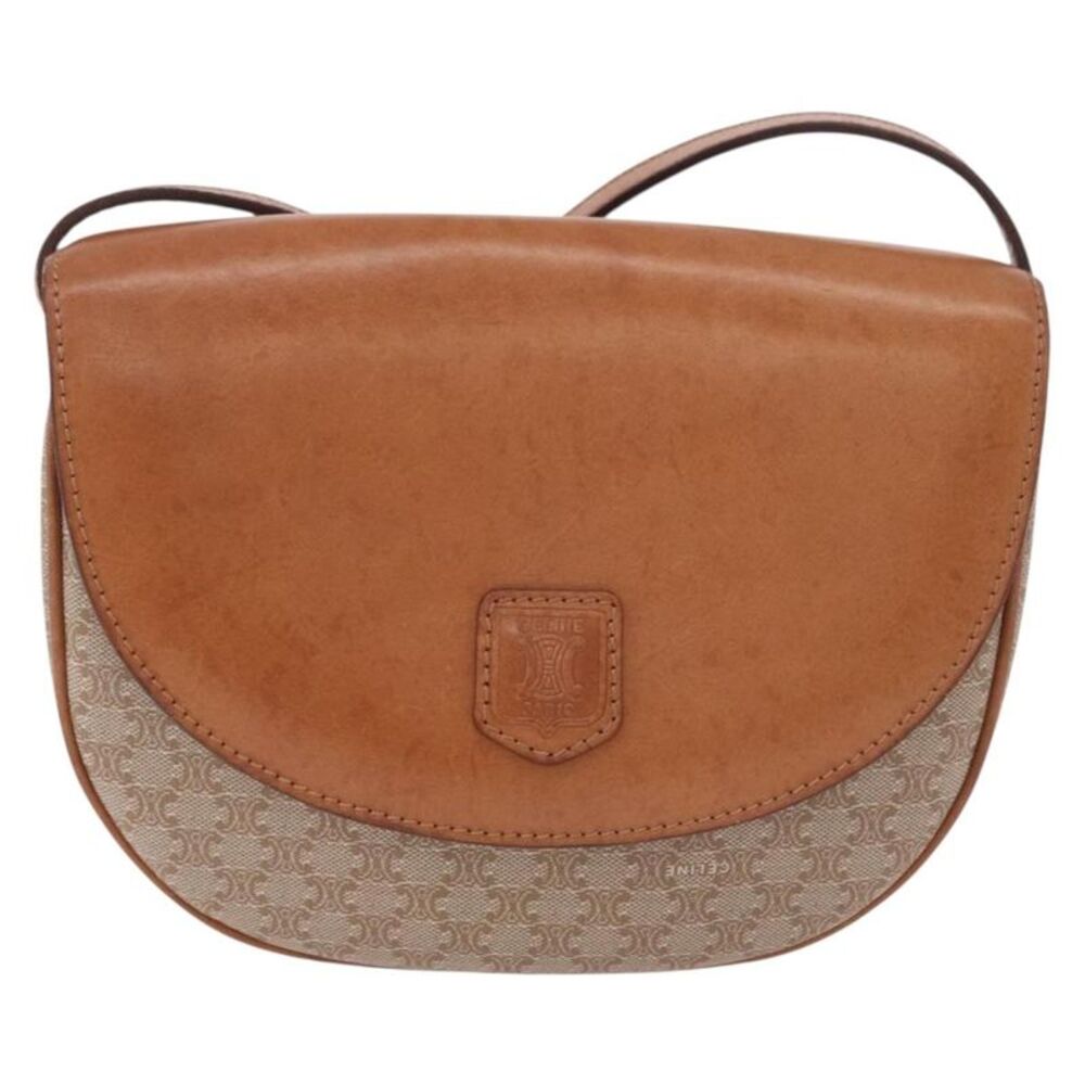 Celine Macadam Canvas Beige Canvas Shoulder Bag Bag